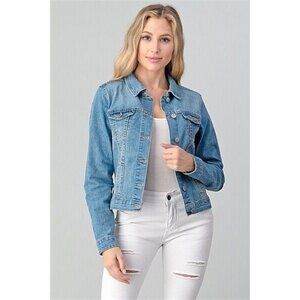Beta House Classic Vintage Women Denim Jackets Light Blue Size XL